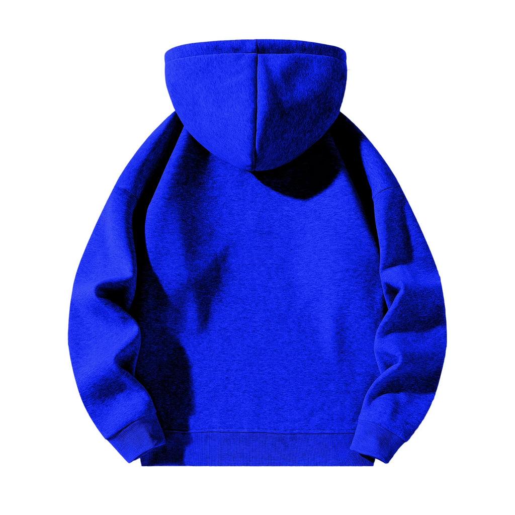 Men'S Quarter Zip Hoodies Zip up Solid Color Hoodie Long Sleeve Drop Shoulder Sweatshirt Casual Pullover Blue 2XL