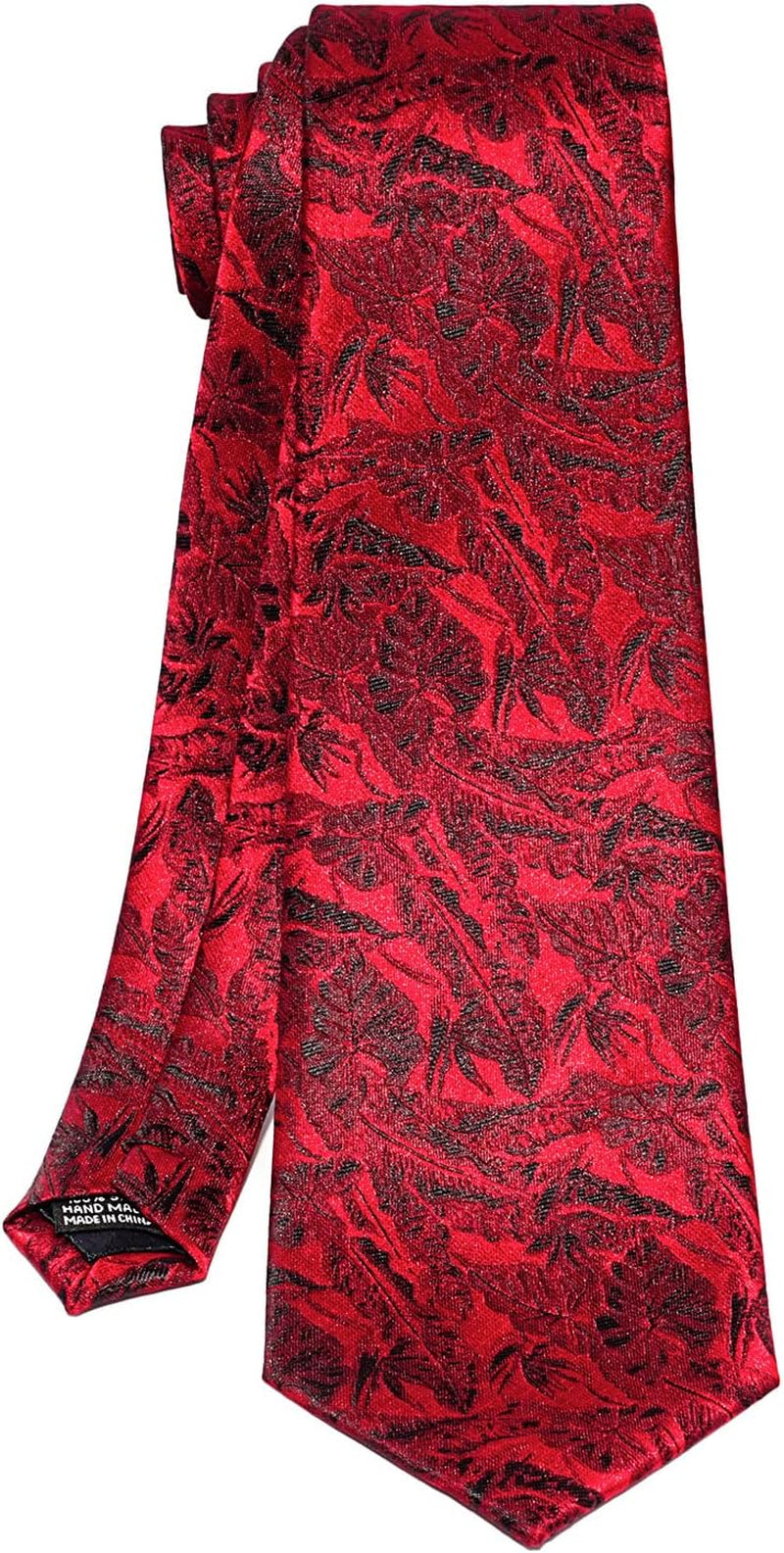 Mens Tie Pocket Square Cufflinks Tie Bar Set, Silk Woven Necktie with Hanky Clip