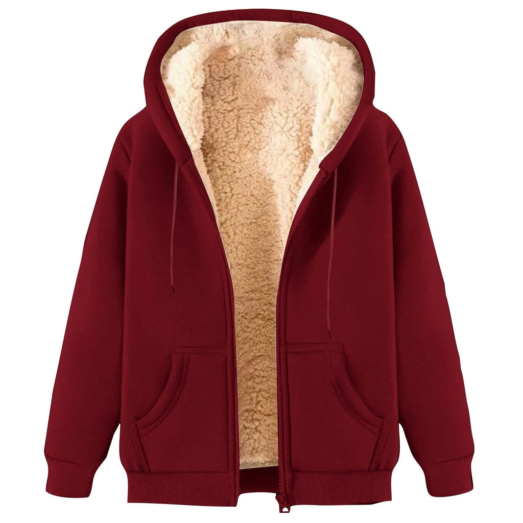 Mens Big and Tall Fleece Hoodie Sherpa Lined Winter Warm Hoodie Jacket Casual Trendy Zip up Outerwear with Pockets Wine,Xxxxxl