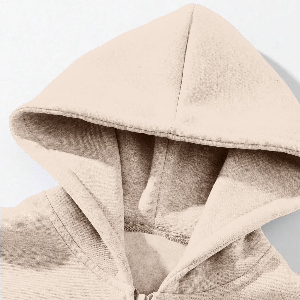 Men'S Quarter Zip Hoodies Zip up Solid Color Hoodie Long Sleeve Drop Shoulder Sweatshirt Casual Pullover Beige L